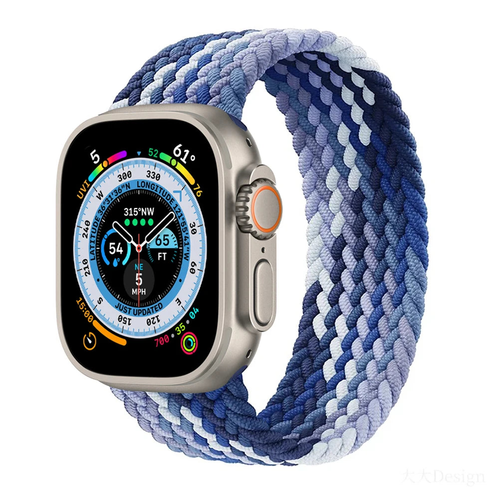 Braided Solo Loop For Apple Watch band 44mm 40mm 45mm 41mm 49mm 42mm 46mm band Apple Watch Series 10 9 SE 8 7 6 5 4 Ultra 2 Band