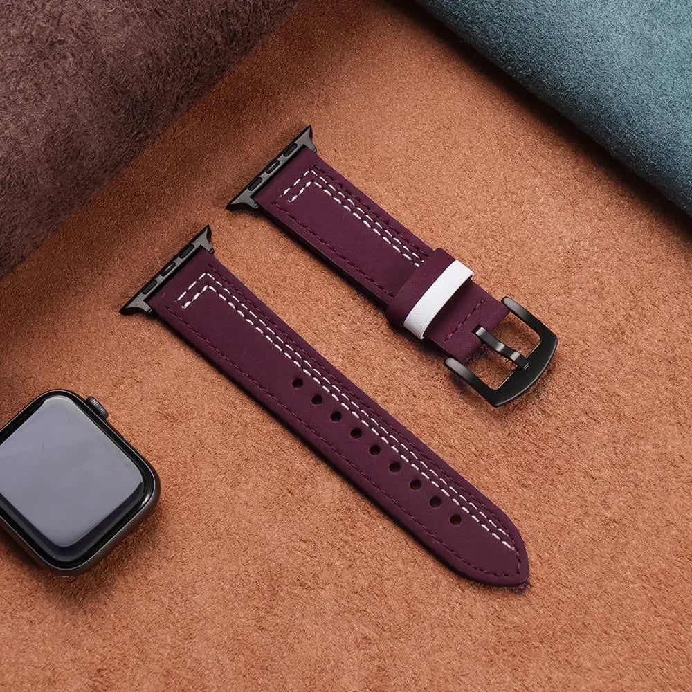 Leather loop band For Apple Watch band 40mm Ultra 49mm 41mm 42mm 38mm 46mm 44mm 45mm band Apple Watch Series 10 9 5 6 SE 8 7 3 4