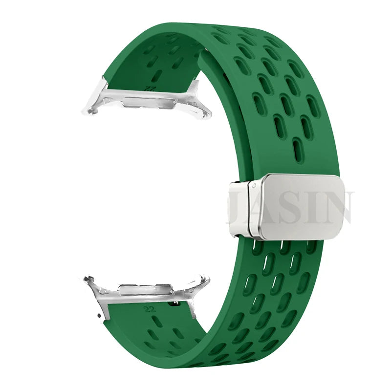 Silicone Strap for Samsung Galaxy Watch 8 40mm 44mm 8 Classic 46mm Magnetic Buckle Band Breathable Watchband No Gaps Bracelet