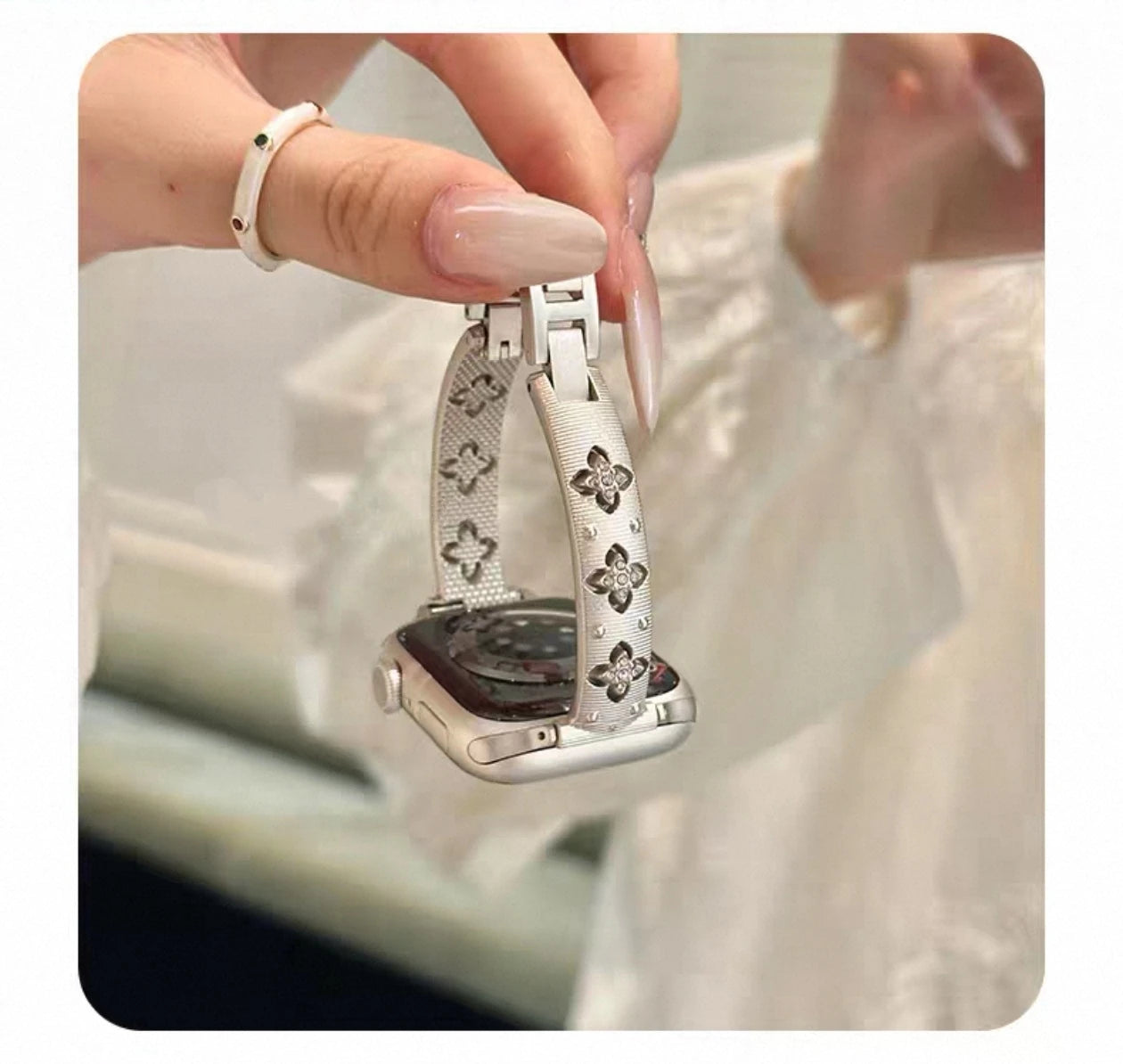 Bling Gold Stainless steel band link For Apple Watch band Series 11 8 7 6 10 9 40mm 41mm 38mm 42mm 44mm 45mm 46mm band