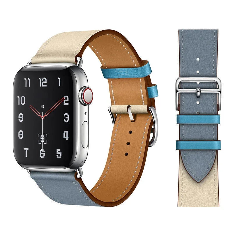 Leather band For Apple Watch Ultra 2 49mm 9 8 7 45mm 41mm High quality business wristband For Apple Watch 6 5 4 3 SE 44mm 40mm 42mm