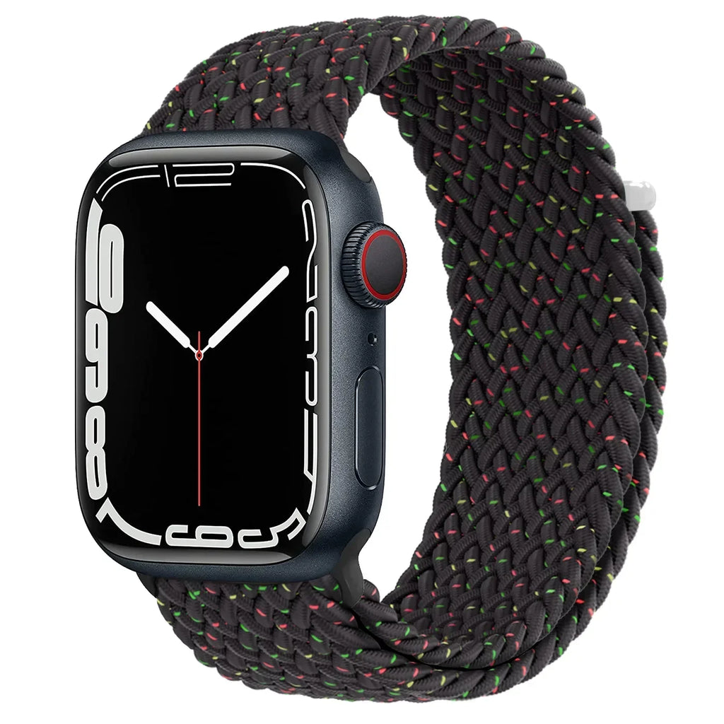 Braided Solo Loop For Apple Watch band 44mm 40mm 45mm 41mm 42mm Ultra 2 49mm correa band Apple Watch Series 9 7 3 5 SE 6 8 band