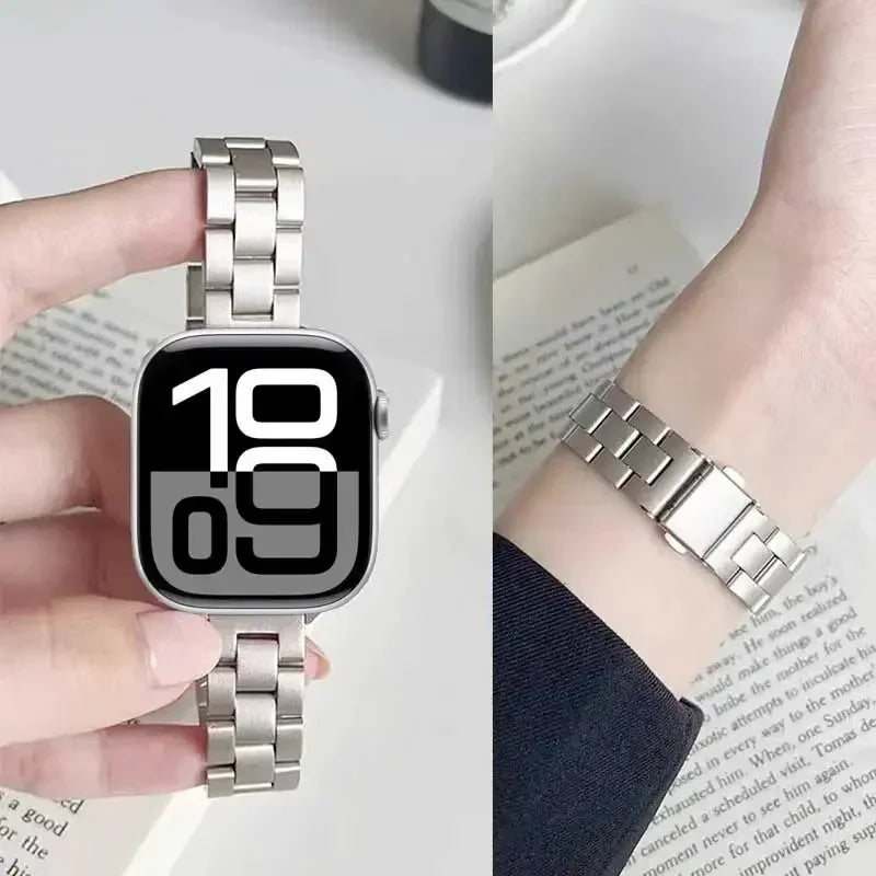 Thin band for Apple Watch band 45mm 44mm 41mm 40mm 42mm 38mm 49mm Stainless Steel metal band Apple Watch Series 10 9 8 3 Ultra 7 6 SE