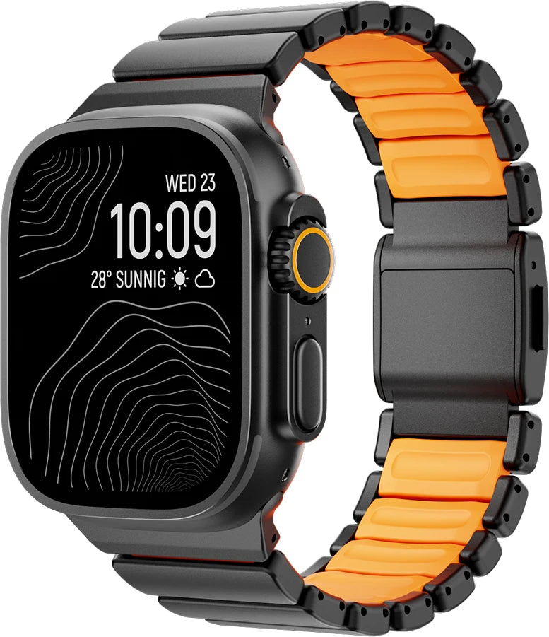 Titanium Fluoroelastomer Rubber band for Apple Watch Ultra 3 2 49mm Series 11 10 46mm band for Apple Watch 9 8 7 6 5 SE 3 44mm 45mm