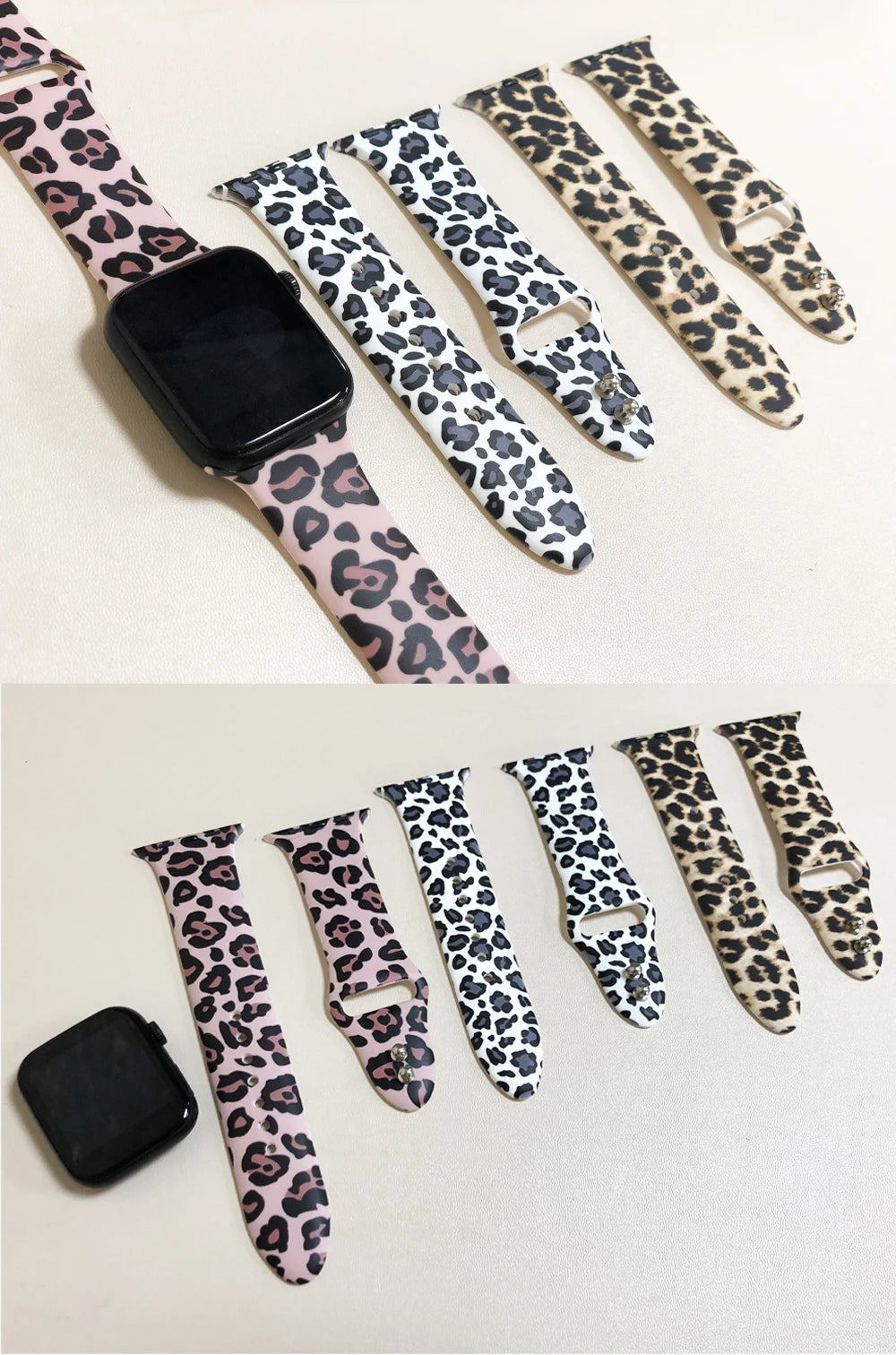 Leopard Printing band for Apple Watch band Ultra 2 49mm 44mm 40mm 41mm 45mm 38mm 42mm for Apple Watch 9 8 7 6 SE 5 4 Women Silicone band