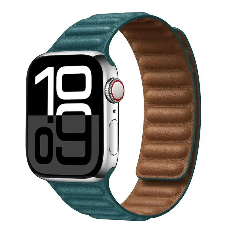 Leather band for Apple Watch band 49mm 46mm 42mm 41mm 44mm Original Magnetic Loop Link band Apple Watch 10 11 9 8 7 SE Ultra 2 3