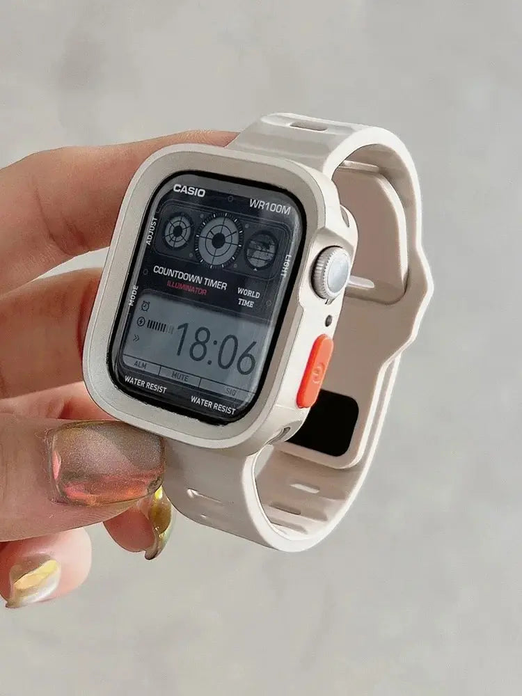 Candy Silicone Case+ band For Apple Watch Series 9 45mm band 8 7 42mm 41mm SE 6 5 4 3 2 1 44mm 40mm 38mm Apple Watch Ultra 2 49mm