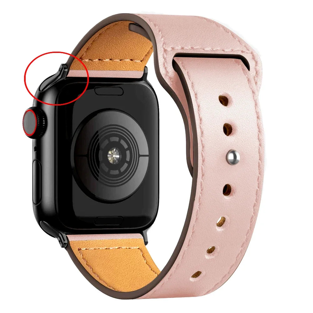 Leather band For Apple Watch Ultra 2 49mm 44mm 40mm 41mm 45mm 38mm 42mm wrist band for Apple Watch Series 9 8 7 3 4 5 6 se