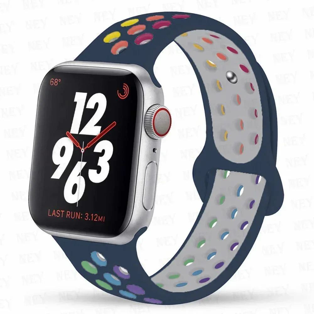 Sport band For Apple Watch band 45mm 49mm 44mm 40mm 41mm 42mm 46mm Silicone band Apple Watch Ultra 2 Series 10 9 8 SE 7 6 5 4 3
