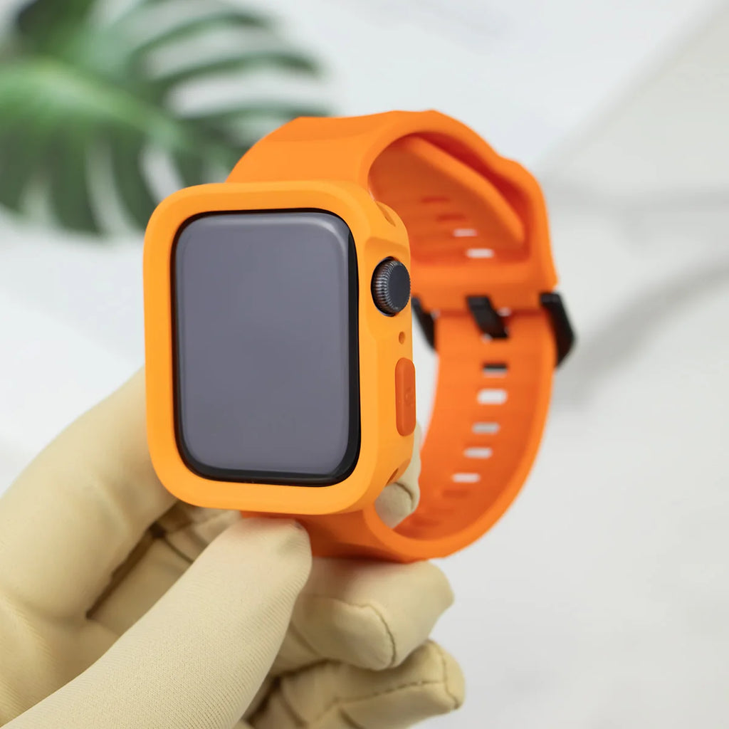 Silicone Case+band For Apple Watch band Series 10 8 9 7 6 SE 5 4 band Correa Apple Watch 46mm 44mm 40mm 45mm 41mm Ultra 49mm