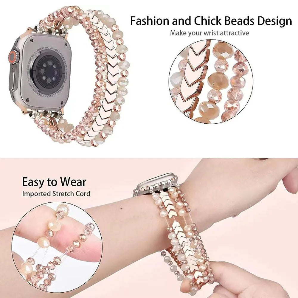 band Link Beads band For Apple Watch band For Women 38mm 40mm 41mm 42mm 44mm 45mm 46mm 49mm