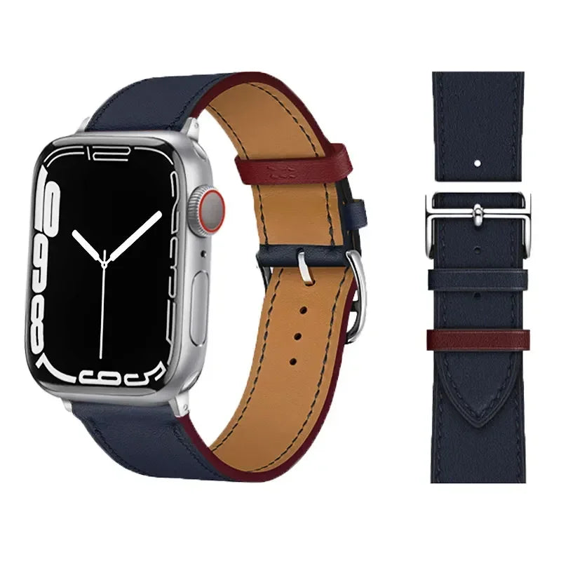 Leather band for Apple Watch 10 band 49mm 44mm 45mm 42mm 46mm 40mm 41mm Woman Man band Apple Watch Series 9 8 7 6 5 4 3 SE Band