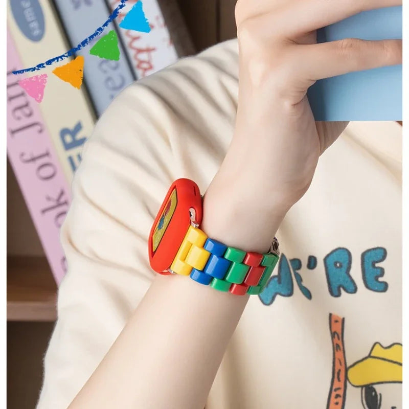 Y2k Korea Summer Colors Splicing band For Apple Watch band 46mm 42mm 45mm 41mm 38mm 49mm 42mm 44mm band Apple Watch Series 10 9 8 7 6 5 4 SE