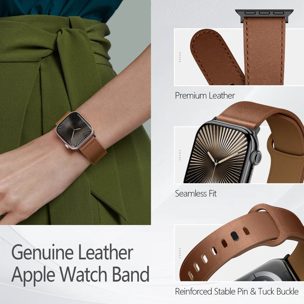 Leather band for Apple Watch band 44mm 46mm 40mm 45mm 49mm 42mm 41mm 38mm Sport band Apple Watch Series 10 9 7 8 6 5 SE Ultra 2