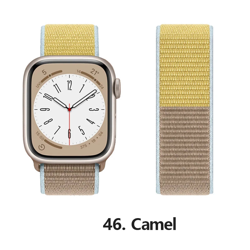 Nylon loop Correa For Apple Watch band 45mm 44mm 46mm 40mm 49mm 41mm 42mm 38mm band Apple Watch Series 6 SE 7 8 9 10 Ultra 2 bands