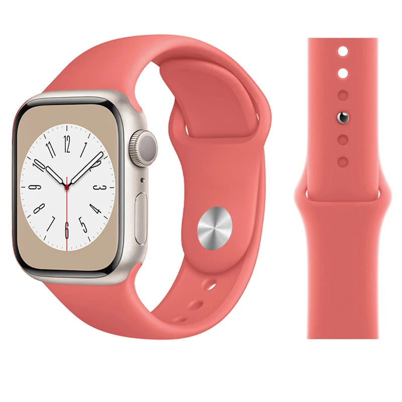 Official Silicone band for Apple Watch band Ultra 2 49mm 44mm 40mm 41mm 45mm 38mm Sport band Apple Watch Series 9 7 5 SE 10 42mm 46mm