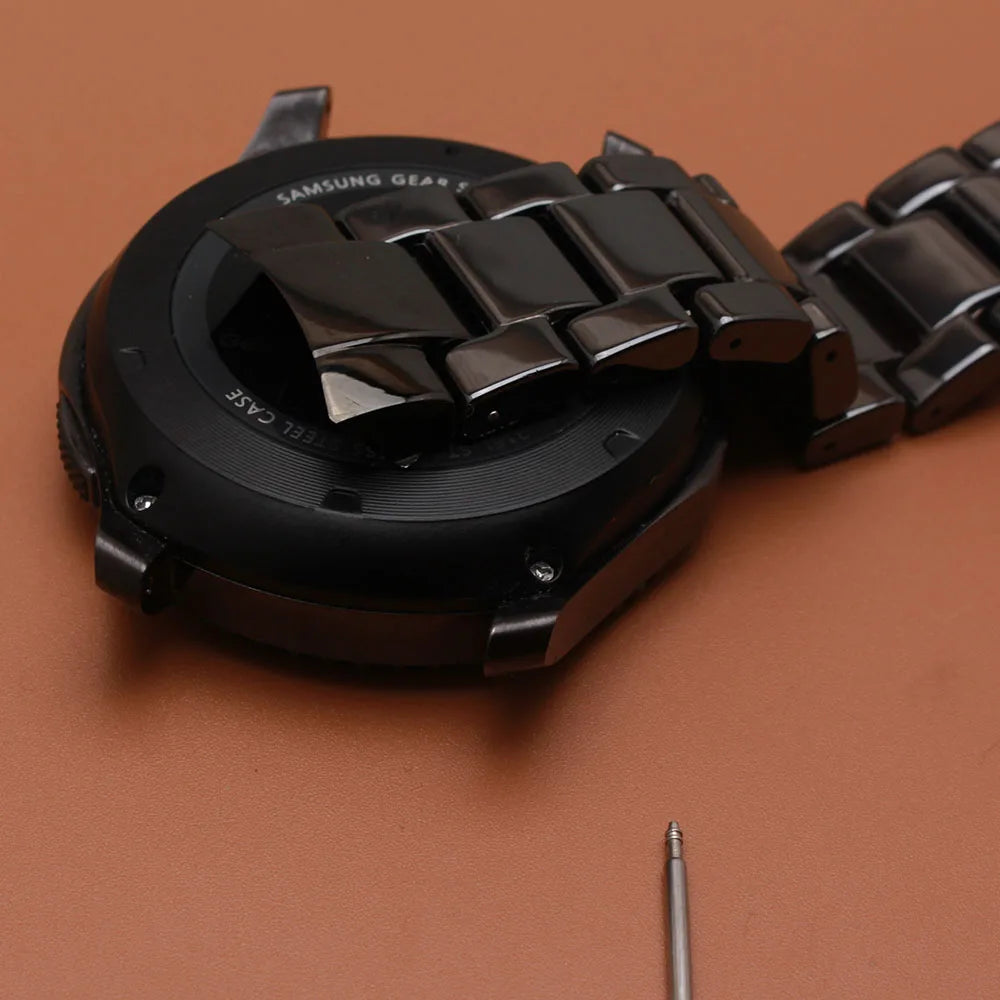 22mm Watchband Ceramic Fit Samsung Frontier Smart watch Accessories strap bracelets Polish Fashion watches band curved end solid