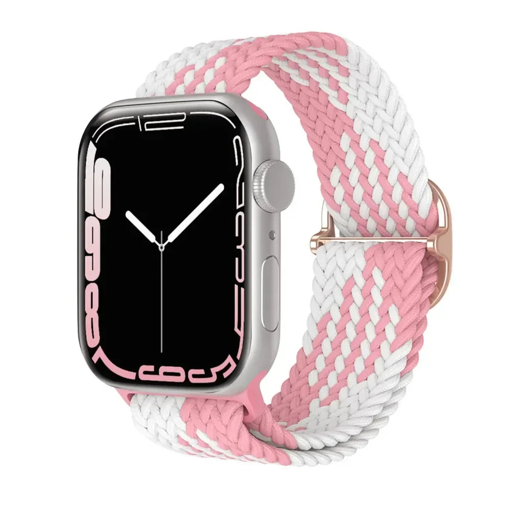 Nylon band for Apple Watch Ultra 2 band 49mm 40mm 44mm 41mm S10 46mm Elastic Braided Loop band Apple Watch Series 9 8 7 6 SE 5 4