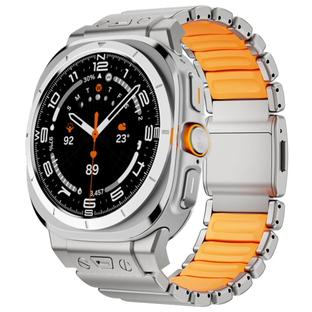 Titanium Watchband for Samsung Galaxy Watch Ultra 2025 47mm Luxury Rubber Strap for GALAXY WATCH ULTRA 47mm 2024 Men Metal Band