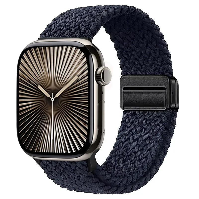 Nylon Braided Loop band for Apple Watch Ultra 3 2 49mm 11 10 42mm 46mm 9 8 7 45mm 41mm Magnetic band Apple Watch 6 5 SE 44mm 40mm band
