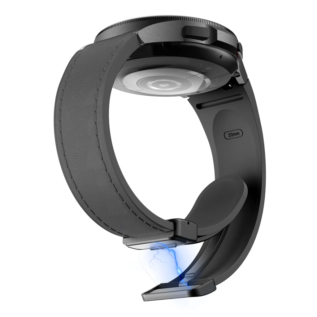 Genuine Leather+silicone Strap for Samsung Galaxy Watch 6 5 7 44mm 40mm 20 Bracelet Galaxy Watch 6 4 Classic 47mm 46mm 43mm 42mm