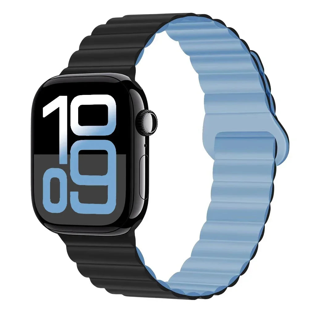 Silicone band for Apple Watch Ultra 3 2 1 49mm 11 10 42mm 46mm Magnetic band for Series 9 8 7 6 5 4 SE3 41mm 45mm 44mm 40mm