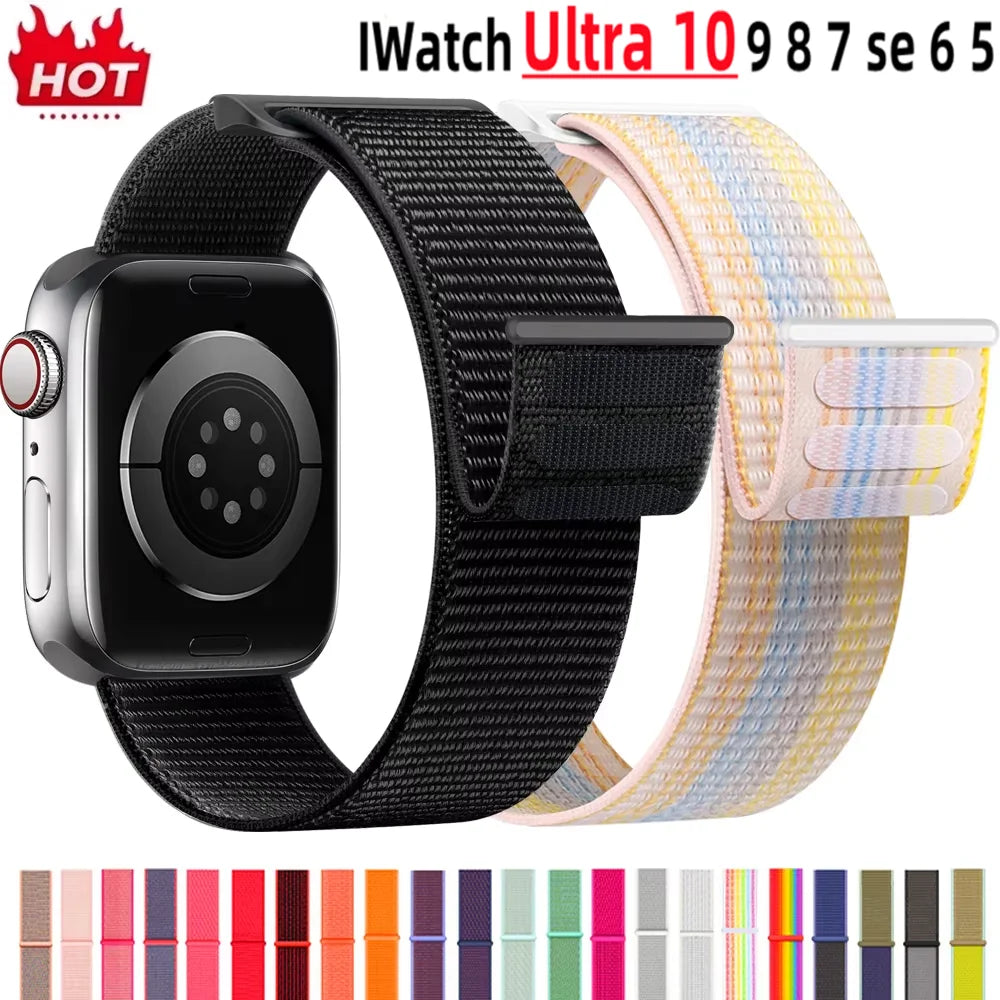 Nylon Loop band for Apple Watch band 46mm 40mm 44mm 45mm 42mm 41mm 38mm Smart Belt band for Apple Watch Ultra 49mm 8 7 6 SE 5 4