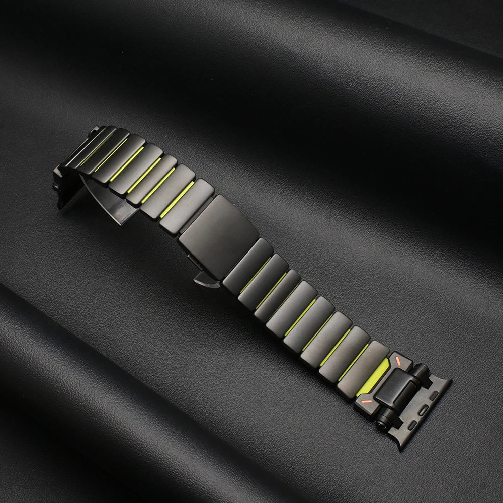 Magnetic Titanium band for Apple Watch Ultra 3 2 49mm Rubber Men band For Apple Watch 11 10 46mm 9 8 7 6 5 4 SE3 44mm 45mm band