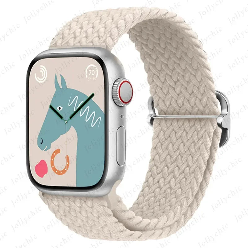 Braided Solo Loop band For Apple Watch Ultra 2 band 49mm 44mm 40mm 45mm 41mm 42mm 38mm band Apple Watch Series 9 8 7 6 SE 3