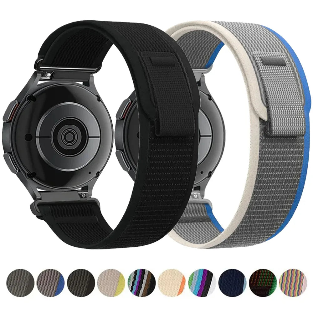 22mm 20mm Nylon Loop Strap for Samsung Galaxy Watch 7 6 5 4 3/Garmin 970 Bracelet Correa Band for Huawei Watch 5 GT5-4 Pro 46mm