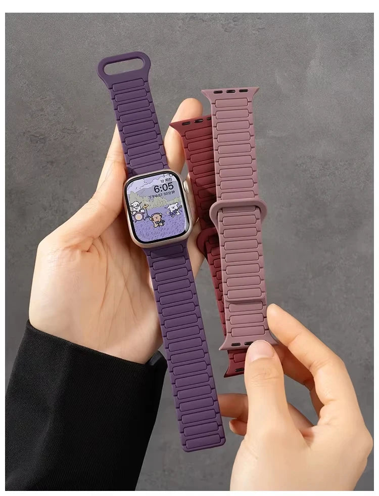 Magnetic Silicone band for Apple Watch Ultra 3 band 49mm 46mm 42mm 45mm 44mm 40mm band correa Apple Watch Series 11 10 9 8 7 SE