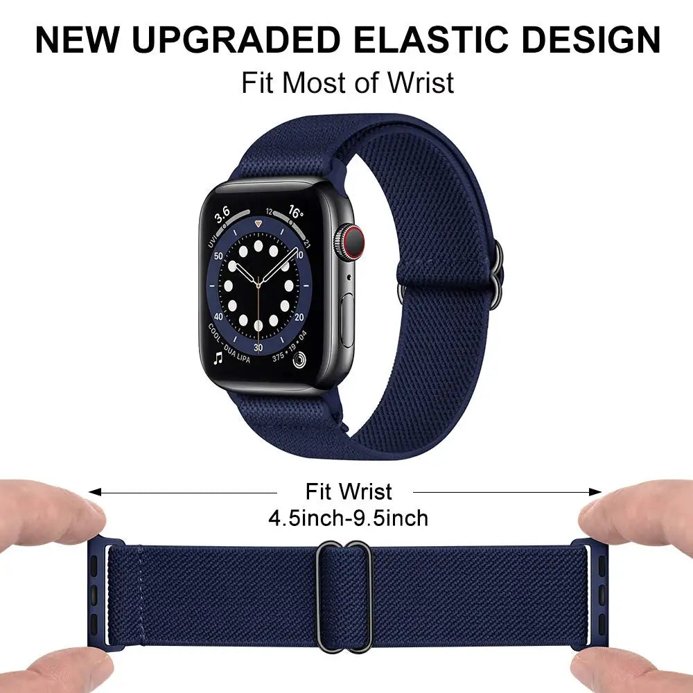 Elastic band for Apple Watch Series 10 9 8 7 6 5 4 SE Ultra 2 49mm 46mm 42mm 41mm 45mm 40mm 44mm Nylon loop band Apple Watch Band