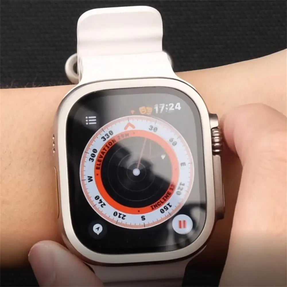 Tempered Glass For Apple Watch band Ultra 49mm Screen Protector Anti Scratch HD Full Film metal Bumper Apple Watch Ultra 49mm band