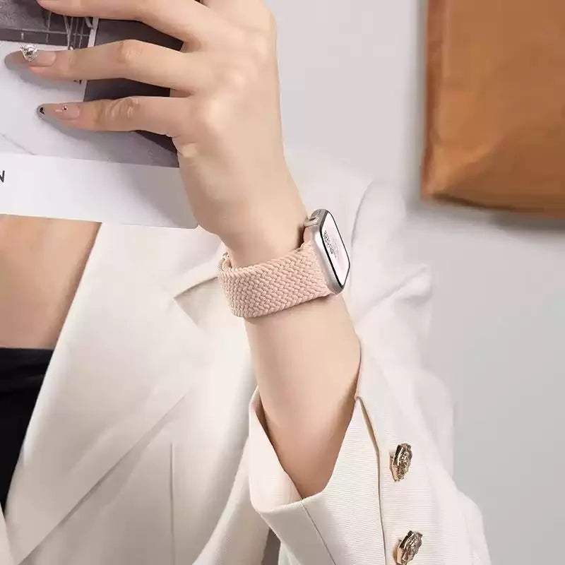 Braided Solo band For Apple Watch band 46mm 45mm 49mm 44mm 42mm 41mm 40mm Nylon Elastic band Apple Watch Series 10 9 7 SE 6 8 5 4