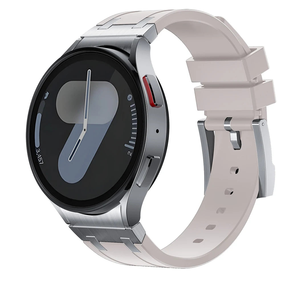 Silicone band for Samsung Galaxy Watch 7 40mm 44mm 6 4 classic 46 47mm 42 43mm 5 pro 45mm watchband no gaps men sports bracelet