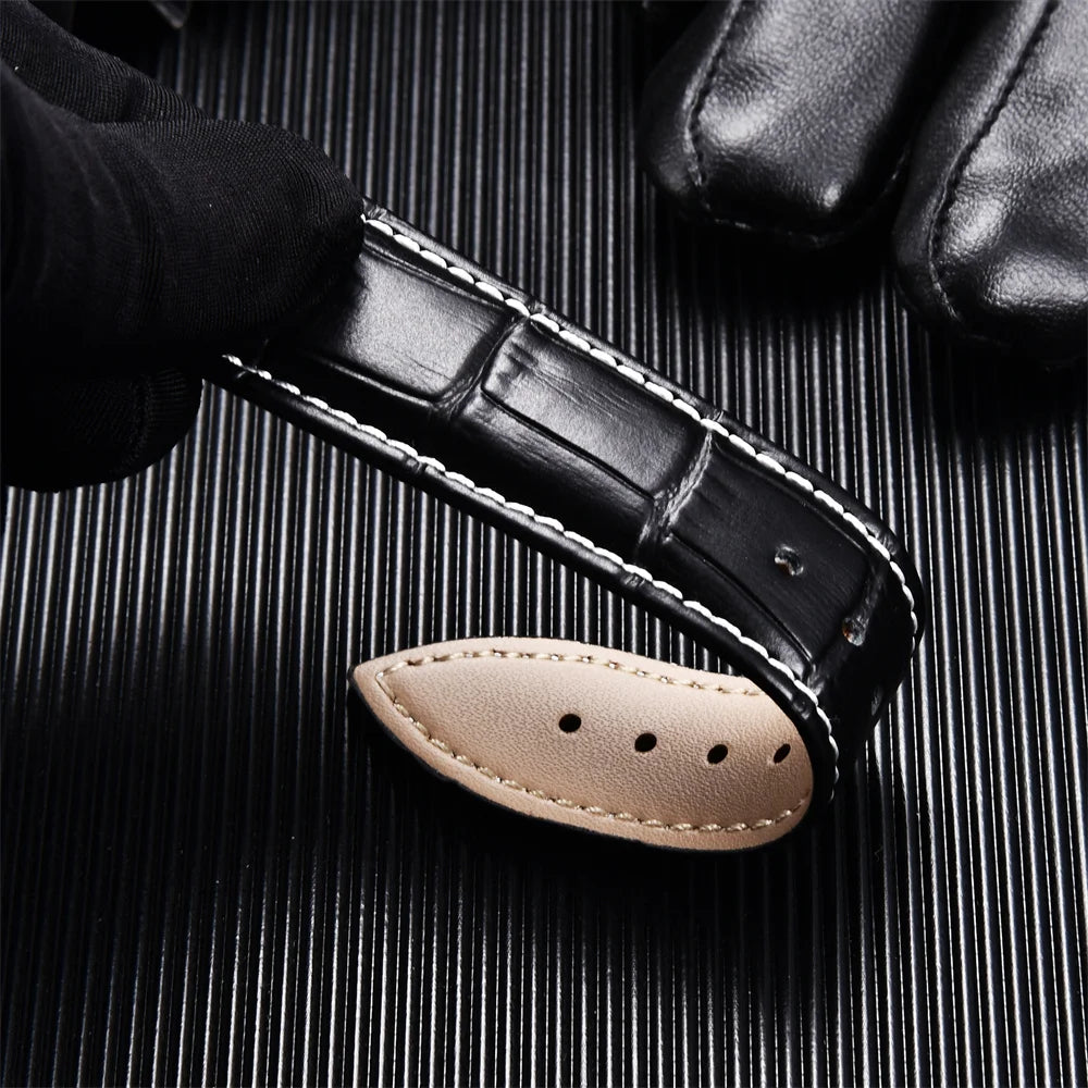 Genuine Calfskin Leather Watchbands Business Replace Watch Band 18mm 20mm 22mm 24mm With Butterfly Buckle Wristwatch Strap