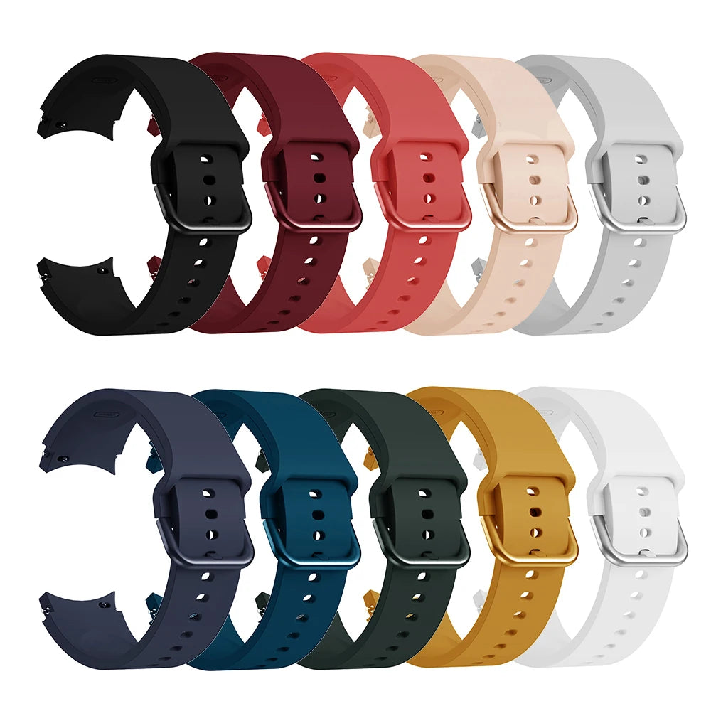 Silicone Strap For Samsung Galaxy Watch 4/4 Classic/5 Pro/6 Classic Replacement Watch Band for Galaxy Watch 7/6/5/4/FE