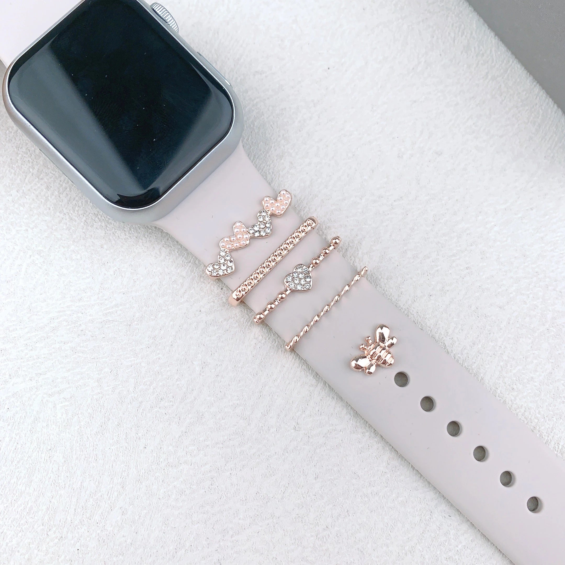 Decoration For Apple Watch Ultra 2 band 10 9 8 7 Diamond Jewelry Charms Accessories samsung Huawei watch band 20 22mm band