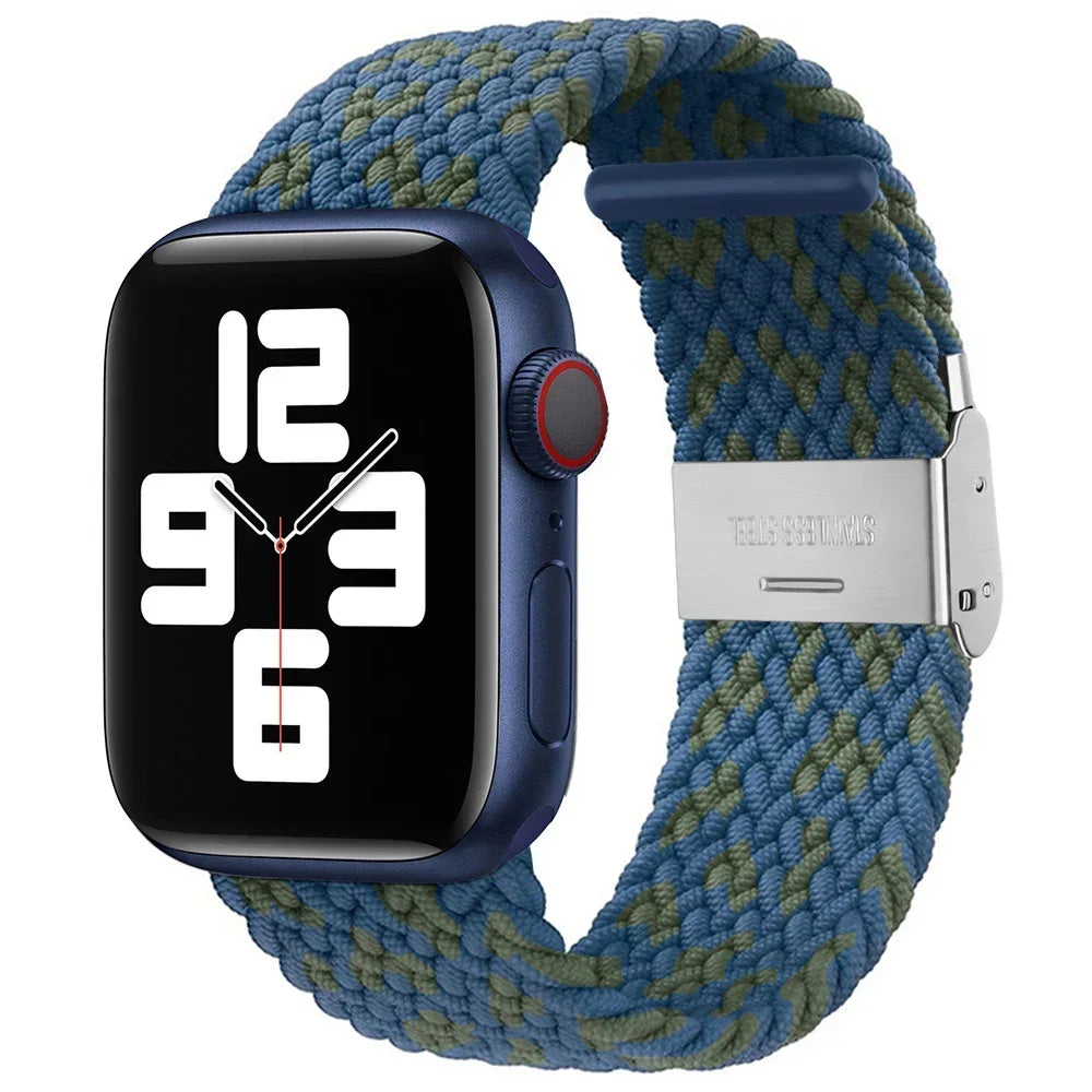 Braided Solo Loop For Apple Watch Ultra band 49mm 45mm 40mm 41mm 44mm Nylon Elastic band Apple Watch Series 10 9 8 SE 6 7 5 4 band
