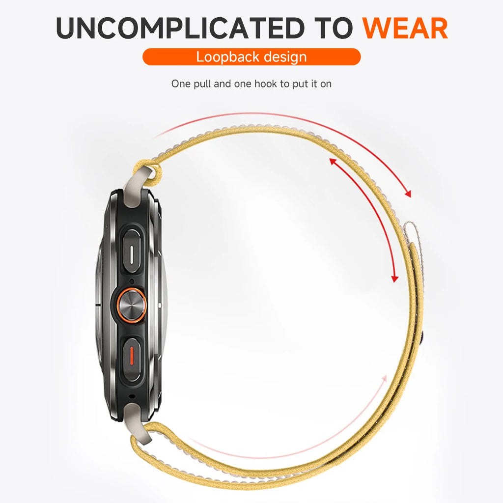 Trail Loop Strap for Samsung Galaxy Watch 7 Ultra 47mm No Gaps Band Nylon Bracelet Wristband for Samsung Watch Ultra 47mm Belt