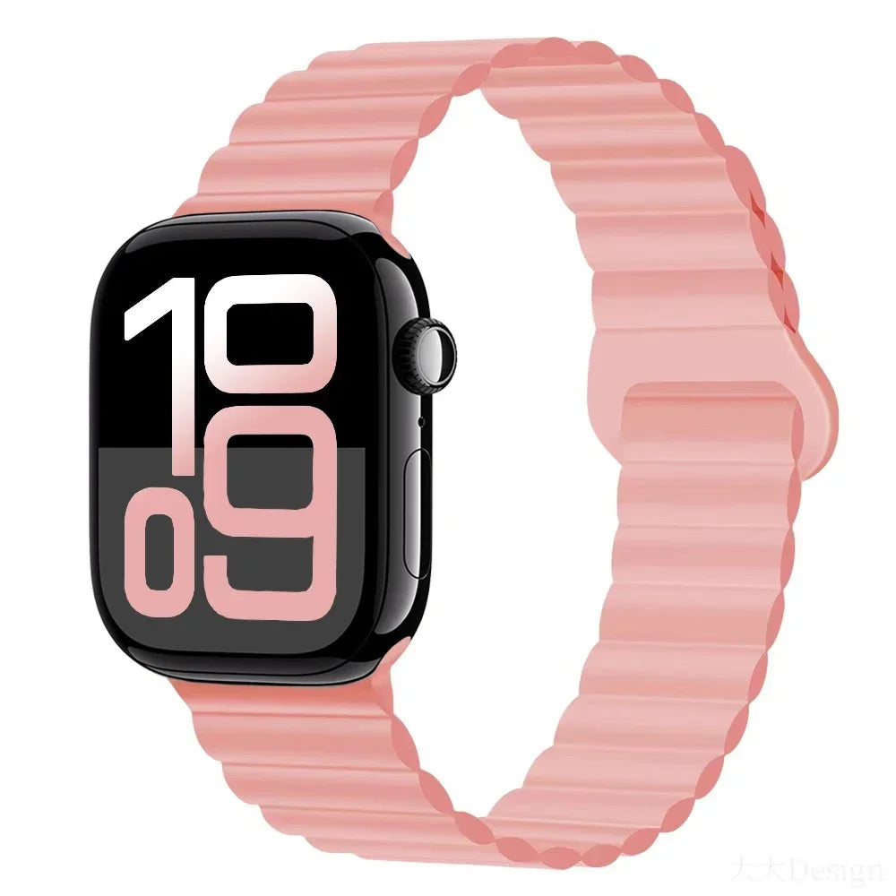 Silicone band for Apple Watch Ultra 3 2 1 49mm 11 10 42mm 46mm Magnetic band for Series 9 8 7 6 5 4 SE3 41mm 45mm 44mm 40mm