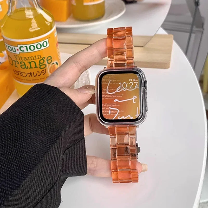 Transparent Link Bracelet For Samsung Galaxy Fit 3 Glacier Strap For Samsung Fit 3 Smart Watch Correa Accessories