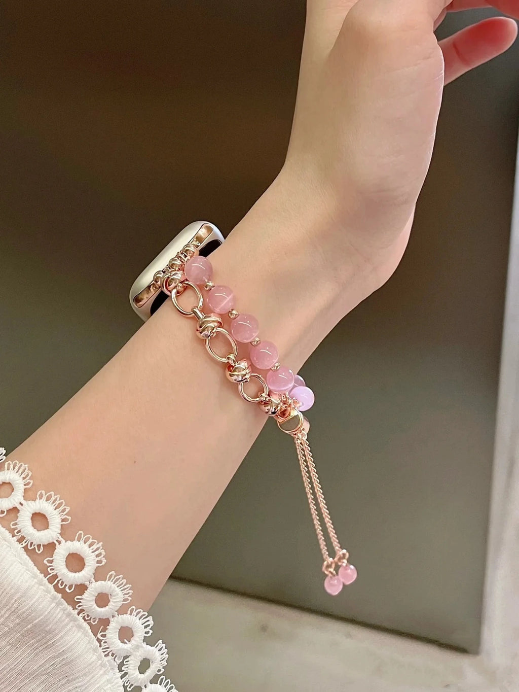 Elegant Beads Link band For Apple Watch band For Women 38mm 40mm 41mm 42mm 44mm 45mm 46mm 49mm