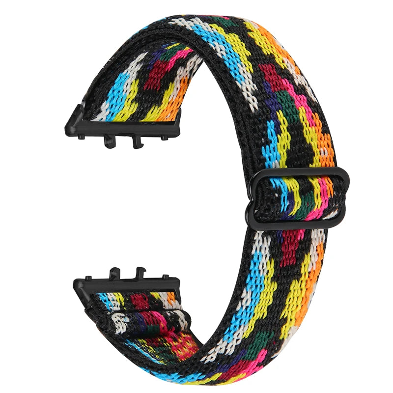 Elastic Nylon Strap For Samsung Galaxy Fit 3 Watch Bracelet Vintage Bohemian National Style Watchband For Samsung Fit 3 SM-R390