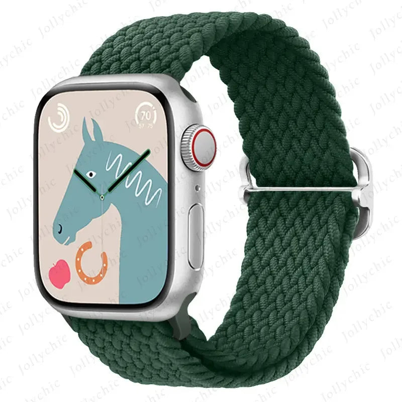 Braided Solo Loop band For Apple Watch Ultra 2 band 49mm 44mm 40mm 45mm 41mm 42mm 38mm band Apple Watch Series 9 8 7 6 SE 3