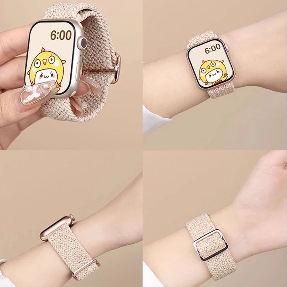 band for Apple Watch 11 band 42mm 46mm 44mm 40mm 45mm Apple Watch Ultra 3 49mm Elastic Braided band correa Series 10 9 8 7 6 SE