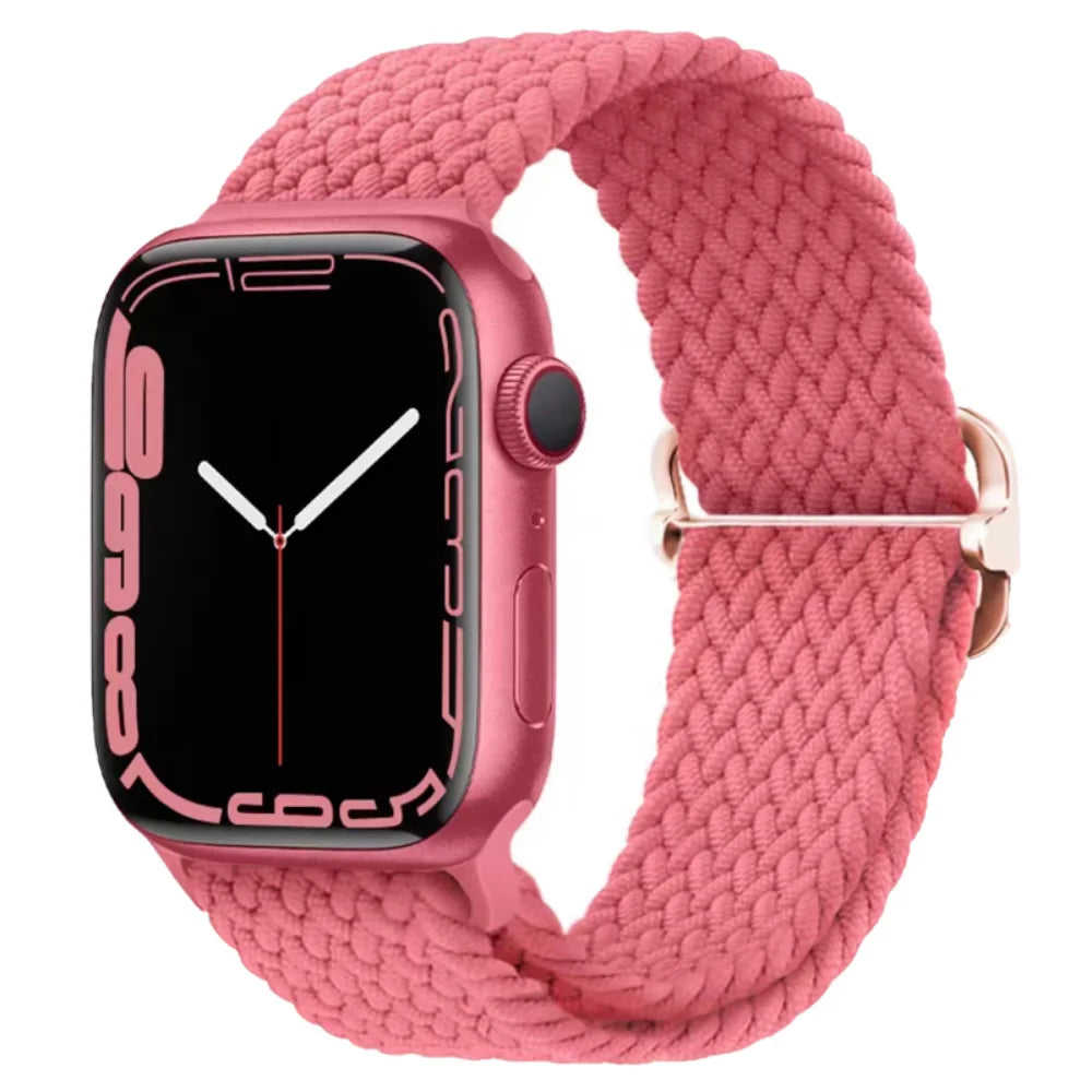 Braided Nylon band For Apple Watch Ultra 49mm 46mm 45mm 44mm 42mm 41mm 40mm Elastic band Apple Watch 11 10 9 8 7 SE 4 5 6 Belt