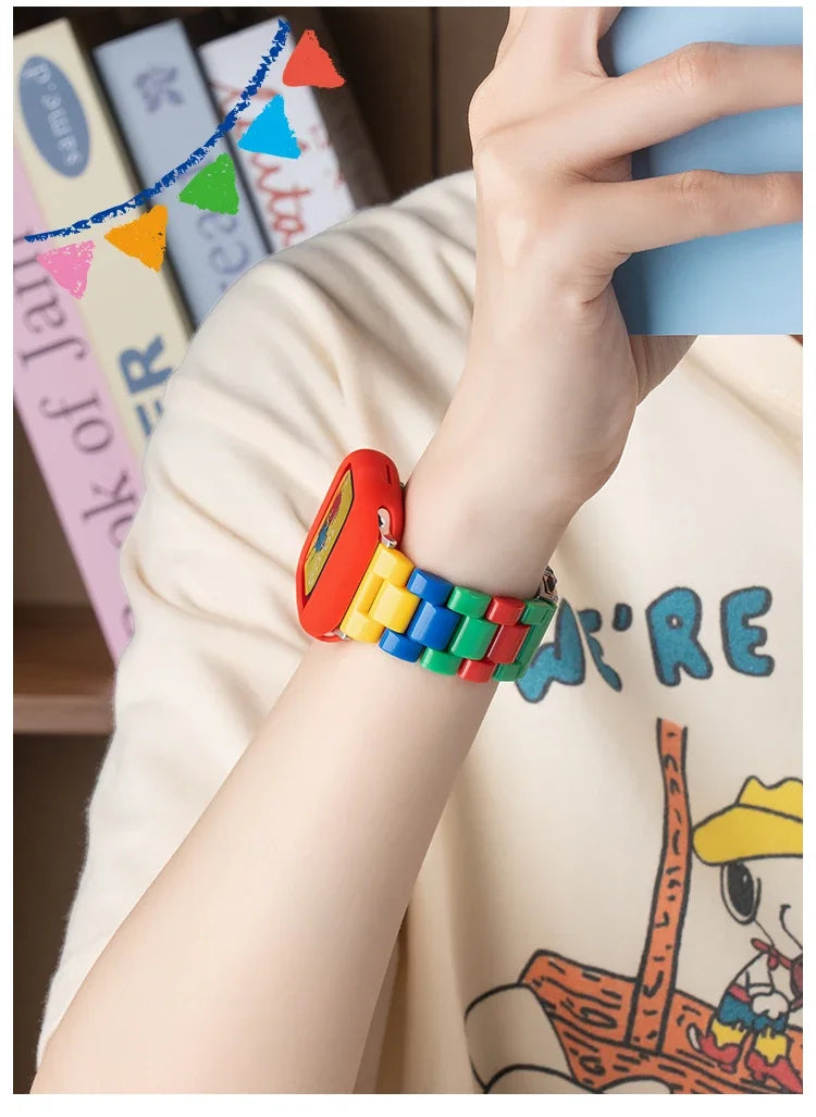 Rainbow Blocking band for Apple Watch Series Ultra 10 9 8 7 6 5 4 SE band for Apple Watch band 42mm 46mm 41mm 45mm 40mm 44mm 38mm 49mm