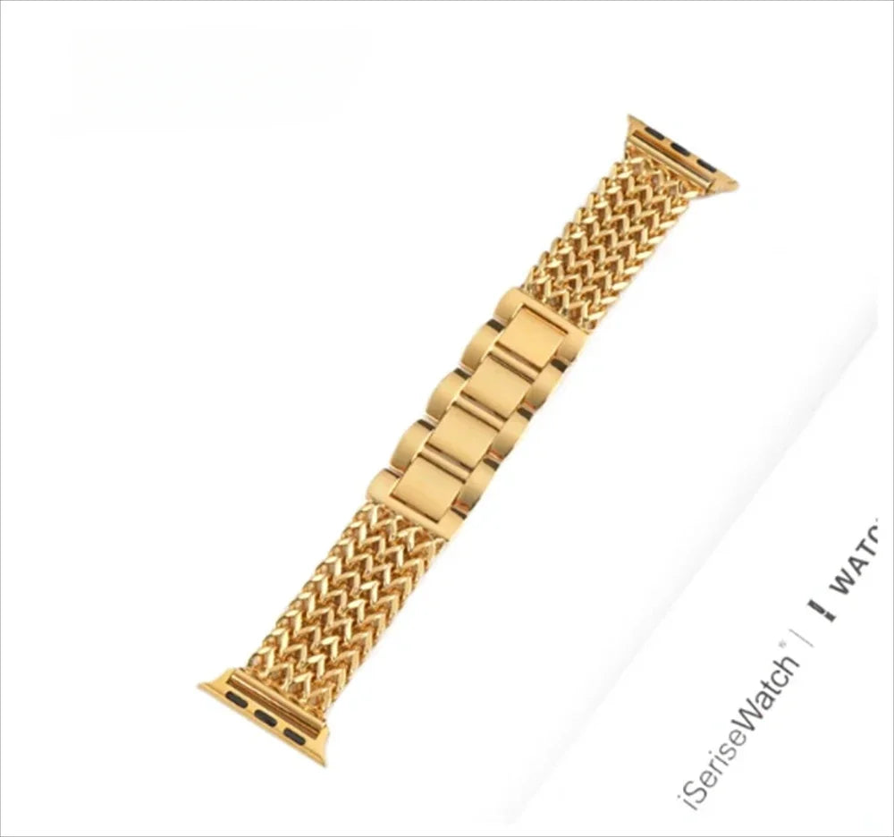 Luxury Stainless Steel band For Apple Watch 9876 45mm 44mm 42mm 41mm 38mm 40mm metal Braided band Correa Apple Watch Ultra 49mm S10 42mm 46m