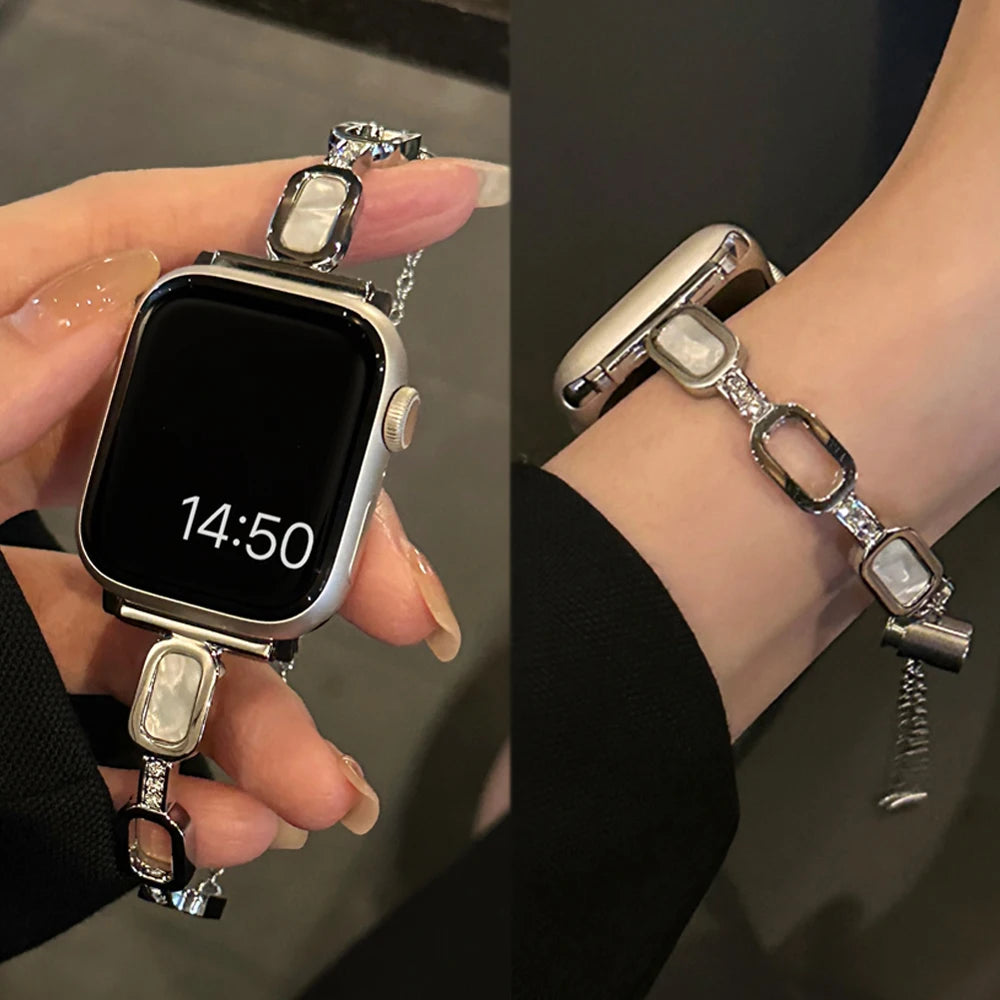 Women metal band for Apple Watch 10 9 8 band 42mm 46mm 41mm 45mm 40mm 44mm band Apple Watch Series 7 SE 6 5 Ultra watch band Belt